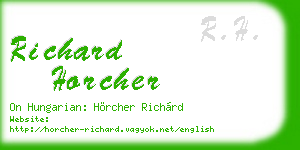 richard horcher business card